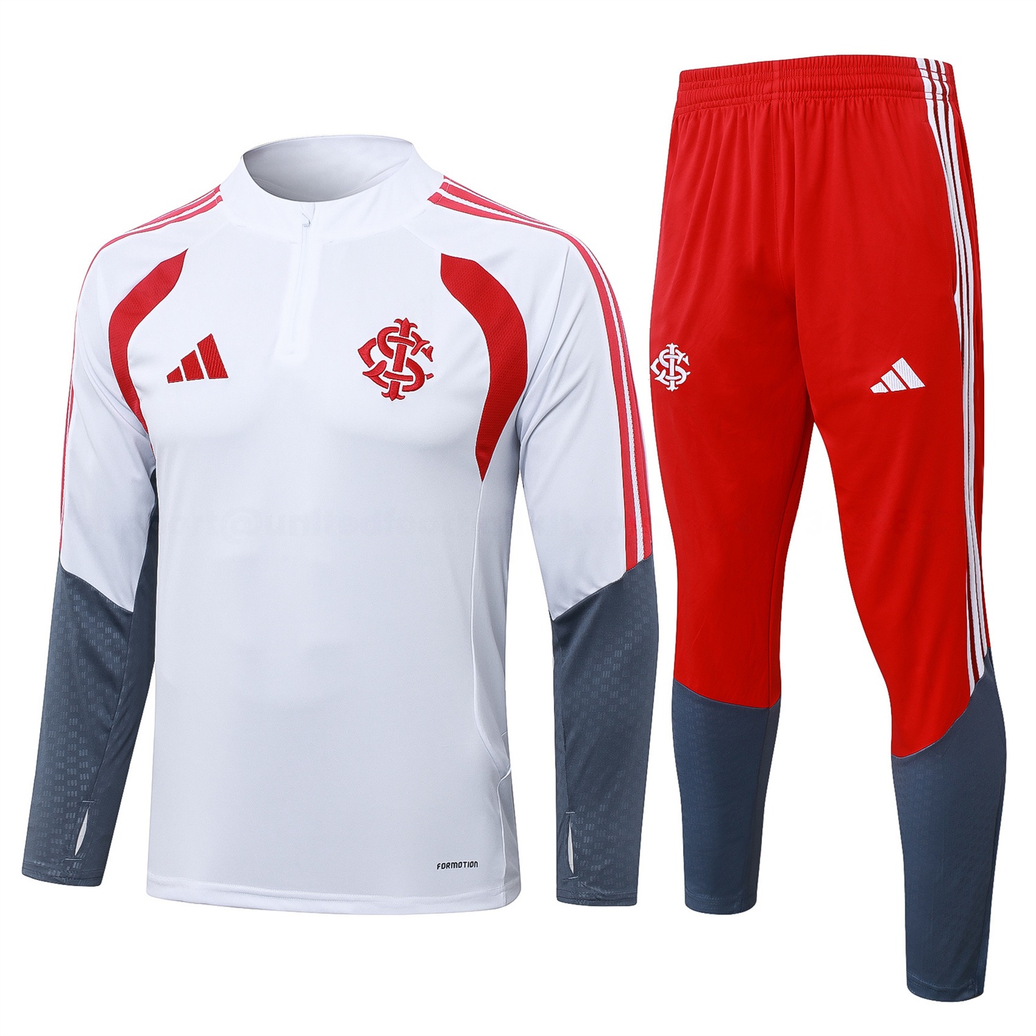 SC Internacional 2026 Long Sleeve Training Set - White Top & Red Pants - UnitedFutballJersey