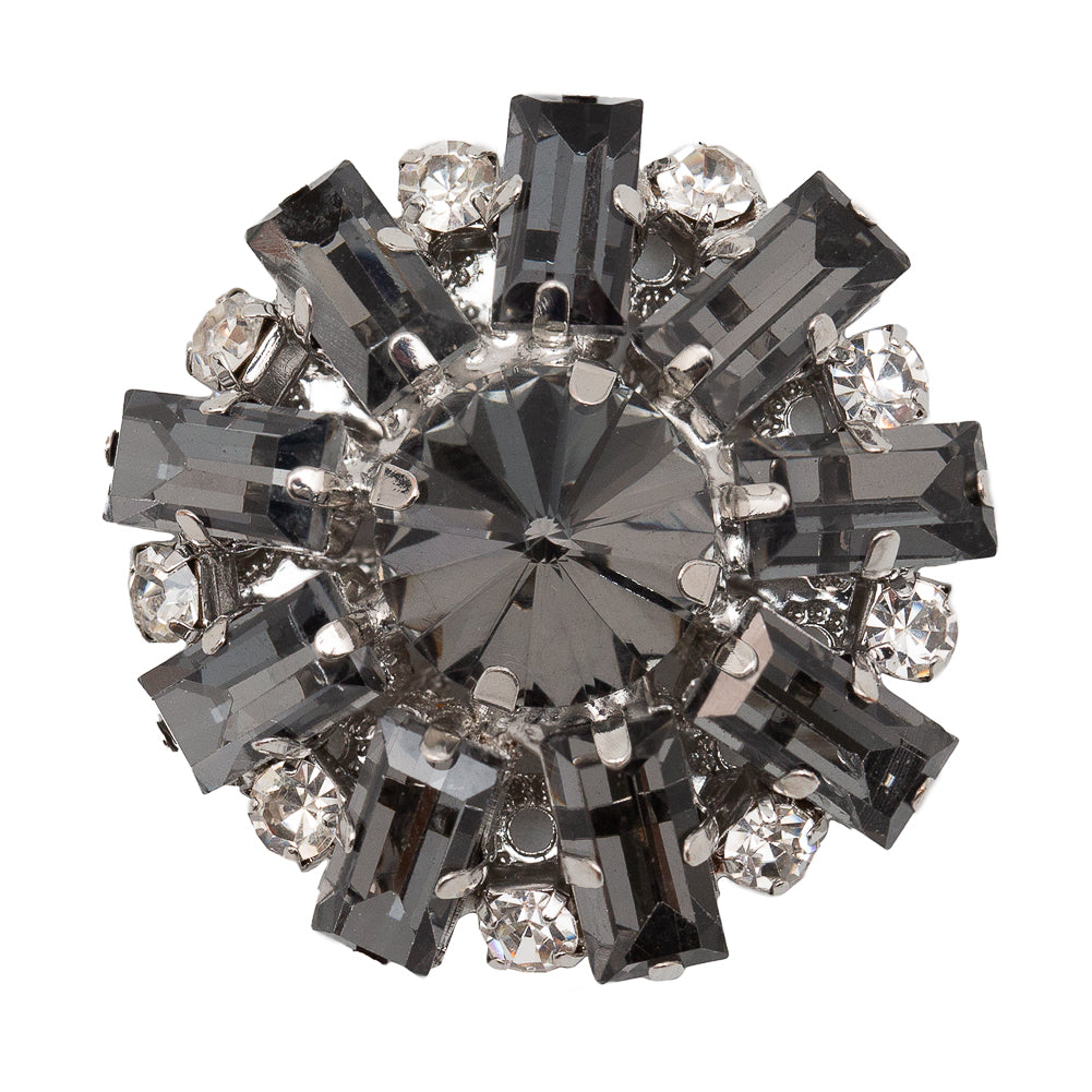 Italian Gunmetal and Crystal Rhinestone Button - 50L/32mm - Joann Fabrics
