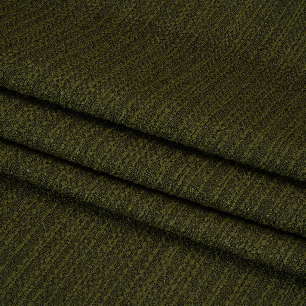 Textured Recycled Polyester Woven - Olive Boucle Stripes - British Imported - Joann Fabrics