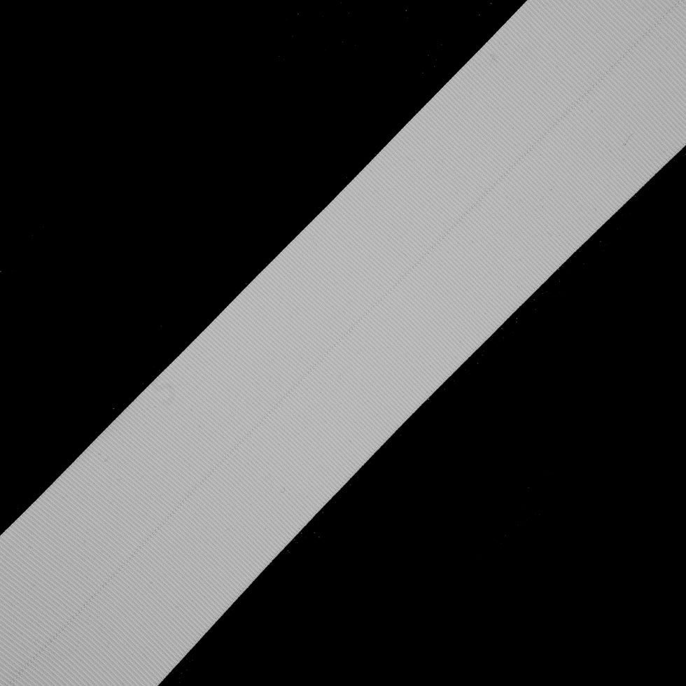 White Stretch Fold Over Grosgrain - 3.125