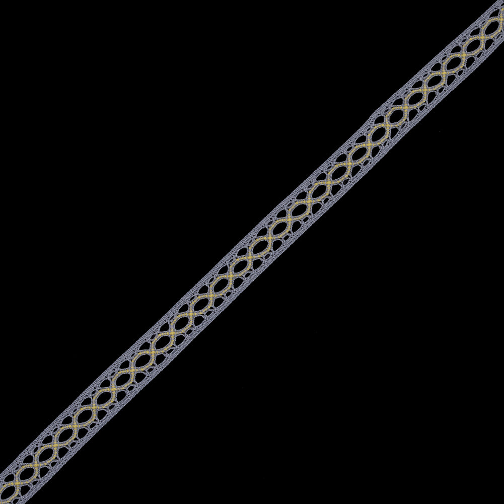 Gray and Yellow European Crochet Trim - 0.5