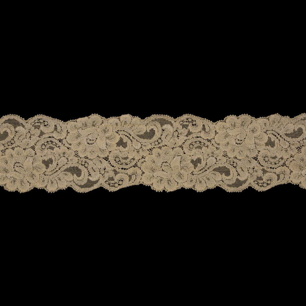Pale Yellow Stretch Lace Trim - 3