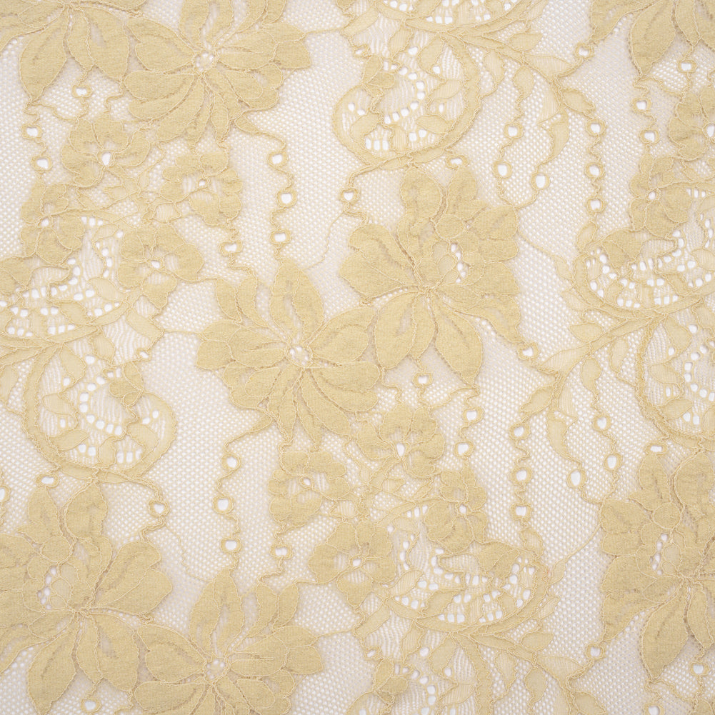 Stretch Corded Lace - Parchment Floral - Famous Australian Designer Deadstock - Joann Fabrics