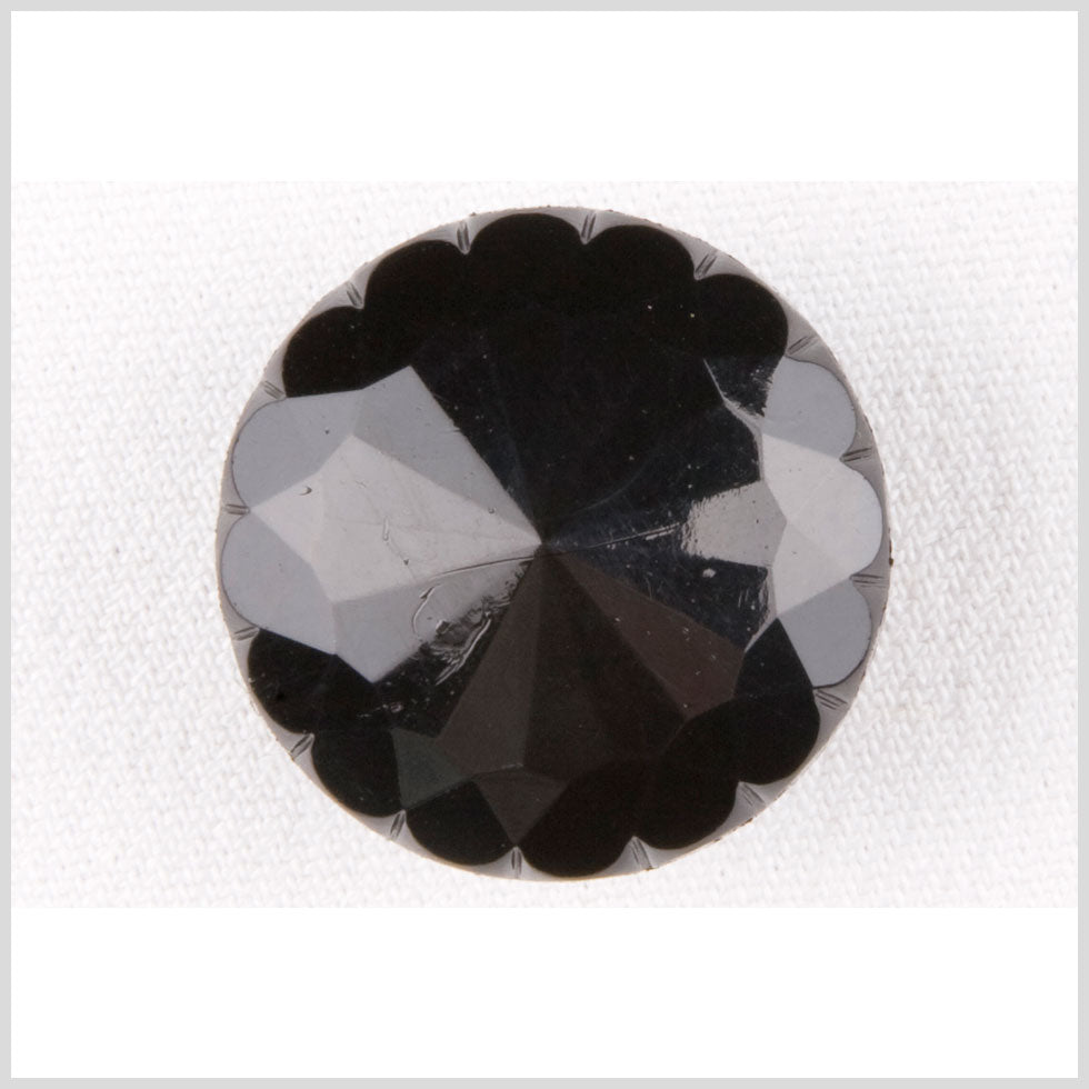Plastic Shank Back Button - 44L/28mm - Black Black Flower Petal Rim - Joann Fabrics