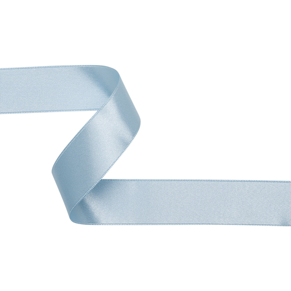 Light Blue Double Face French Satin Ribbon - 1