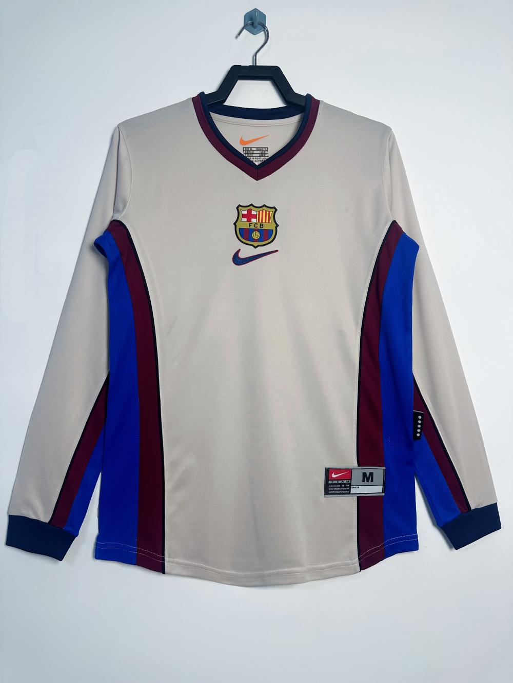 1998/1999 Retro Long Sleeve Barcelona Away Football Shirt 1:1 Thai Quality