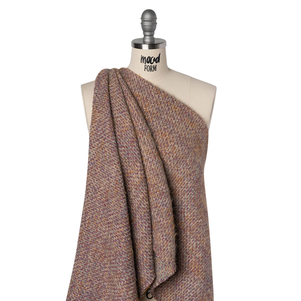 Fuzzy Polyester and Wool Blend Woven Metallic Tweed - Beige, Pink and Gold - Joann Fabrics
