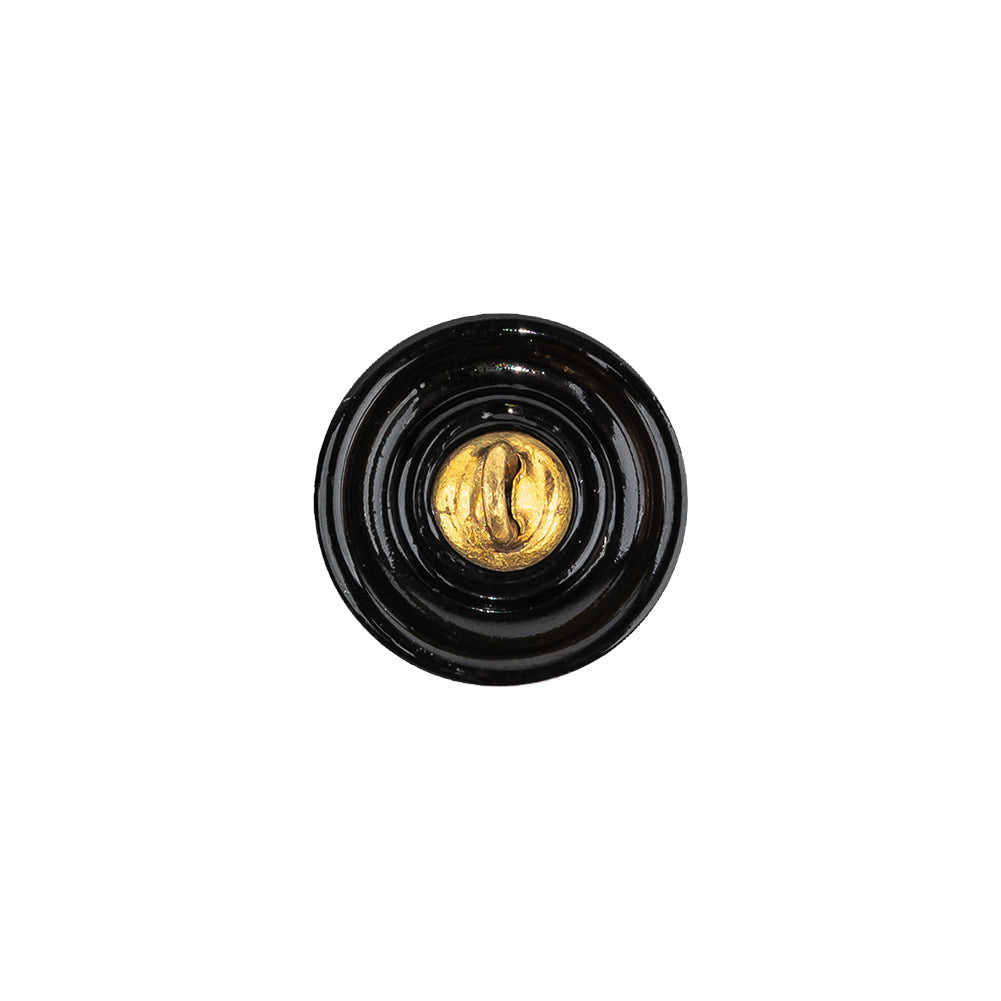 Vintage Black Floral Shank Back Glass Button - 22L/14mm - Joann Fabrics