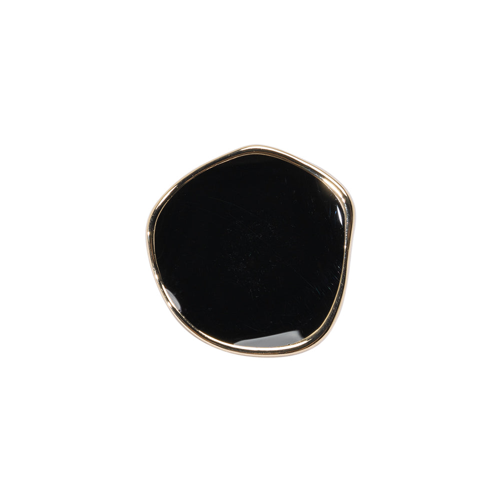 Organic Edge Enameled Shank Back Button - 28L/18mm - Gold and Black - Joann Fabrics