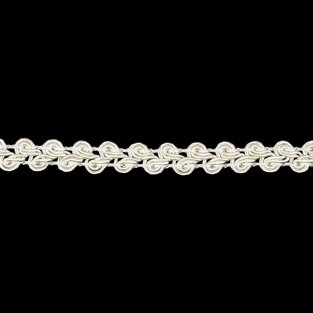 White Classic Braided Trim - 0.375