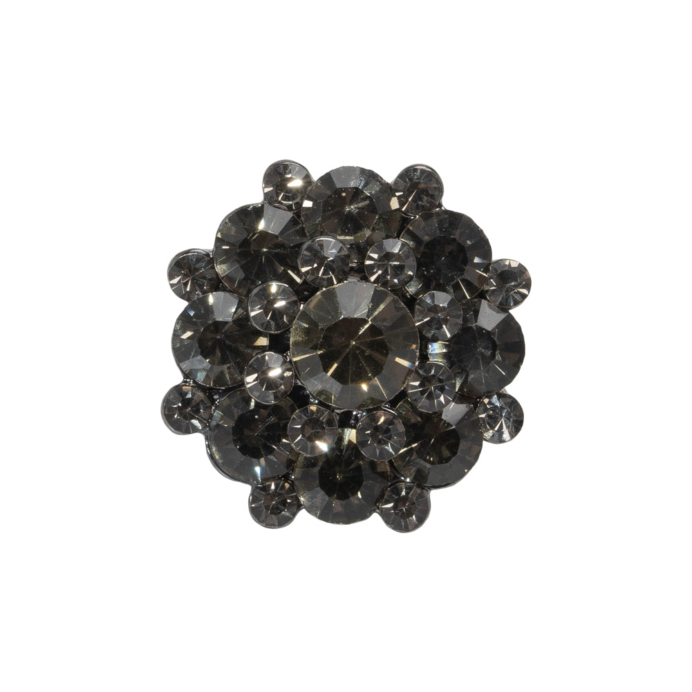 Rhinestone and Metal Shank Back Button - 38L/24mm - Black Diamond and Gunmetal Big Rings of Stones - Joann Fabrics