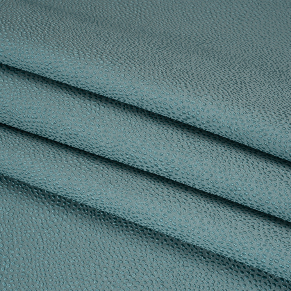 Recycled Polyester Jacquard - Teal Little All-Over Spots - British Imported - Joann Fabrics