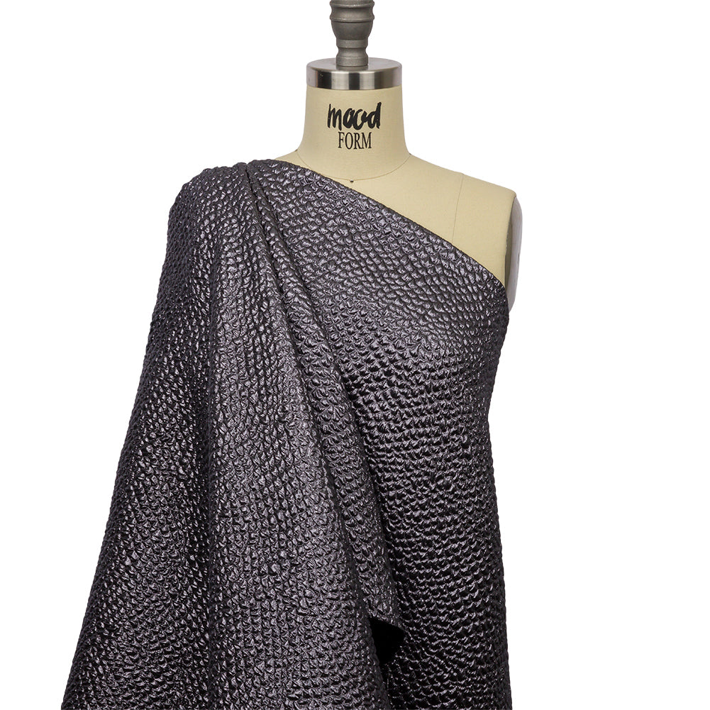 Metallic Gunmetal Dimensional Scallops Brocade - Joann Fabrics