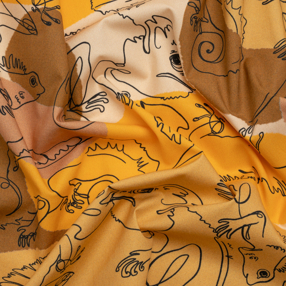 Stretch Cotton Poplin Print - Gold Chameleons - Mood Exclusive Commander of Camouflage - Joann Fabrics