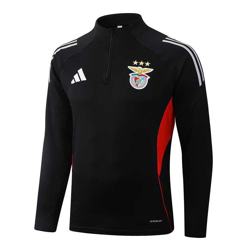 2025/2026 Benfica Half-Pull Training Suit Black Football Shirt 1:1 Thai Quality Set