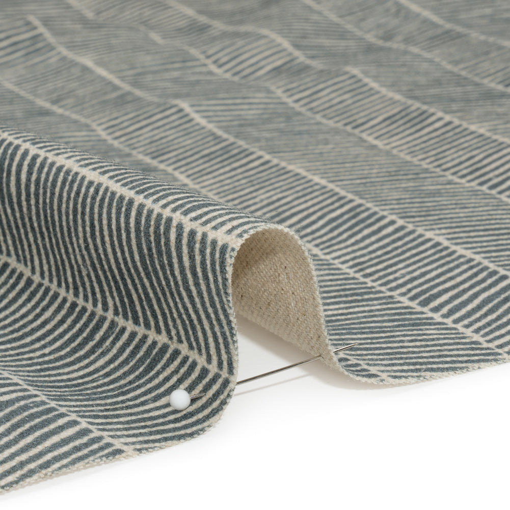 Brushed Cotton and Linen Canvas - Indigo Painterly Herringbone - British Imported - Joann Fabrics