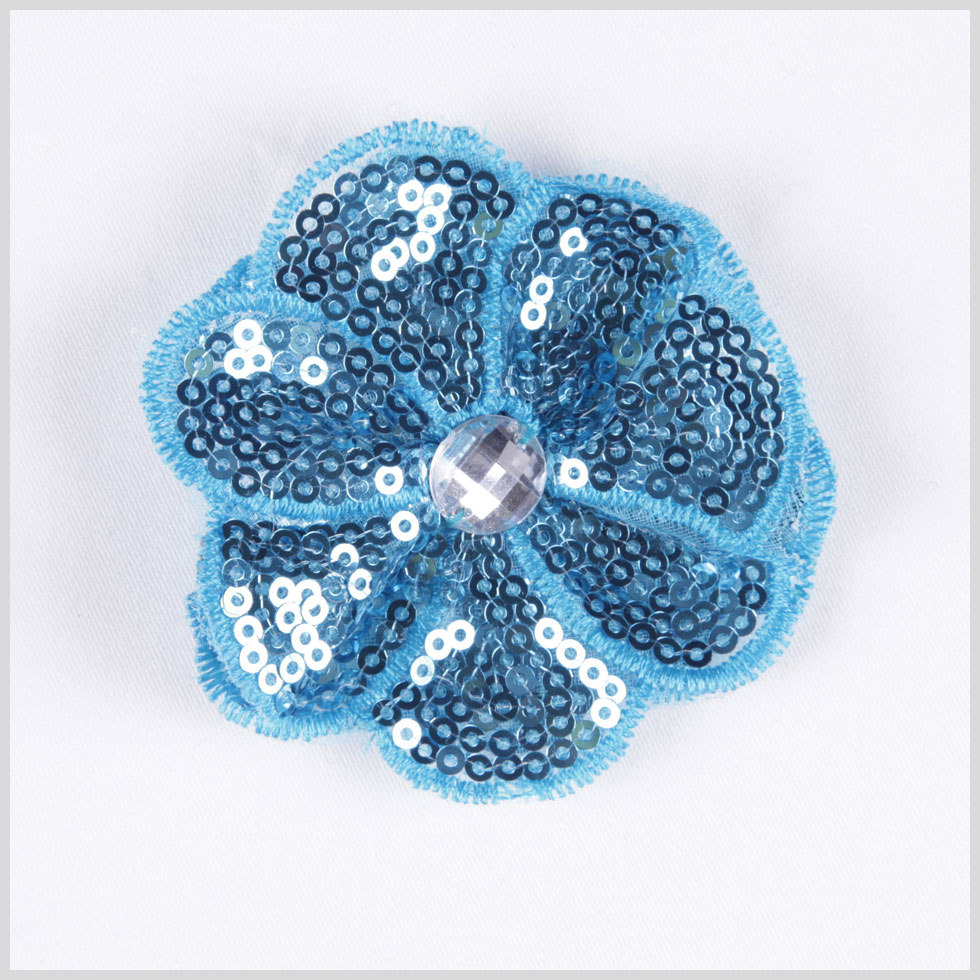 Turquoise Sequin Flower Brooch - Joann Fabrics