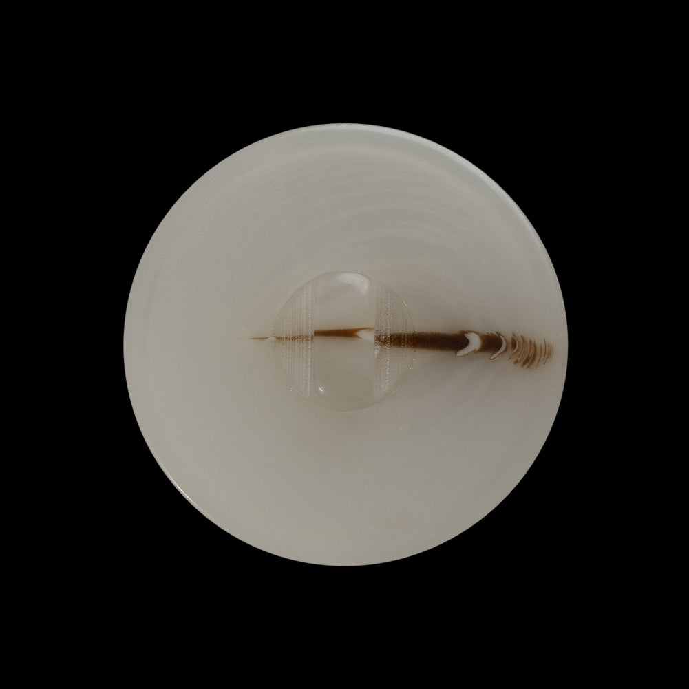 Plastic Shank Back Button - 40L/25.5mm - Ivory and Brown Streak Low Convex - Joann Fabrics
