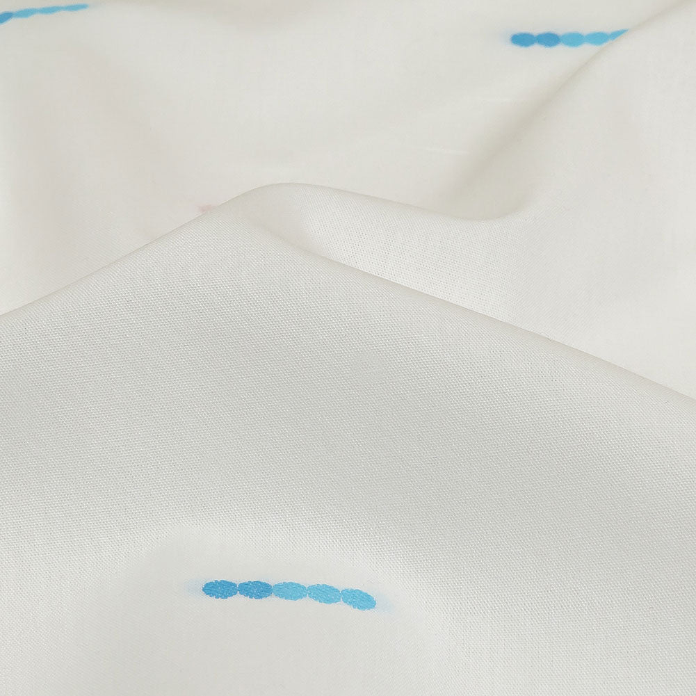 Red, Blue and Quicksilver Dotted Lines Cotton Jacquard Shirting - Joann Fabrics