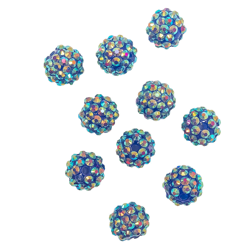Blue AB Rhinestone and Resin Faceted 14mm Beads - 10pc - Joann Fabrics