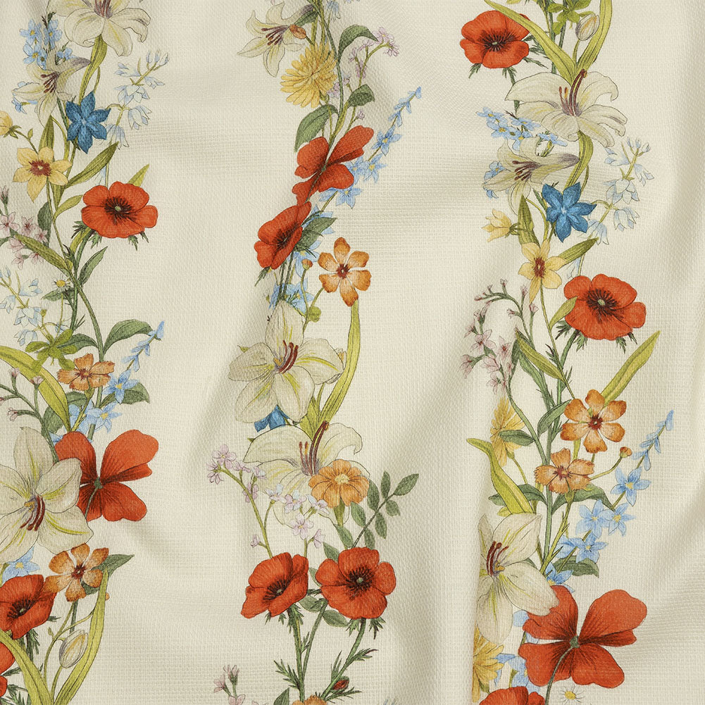 Mood Exclusive White Wildflower Fields Stretch Cotton Woven - Joann Fabrics
