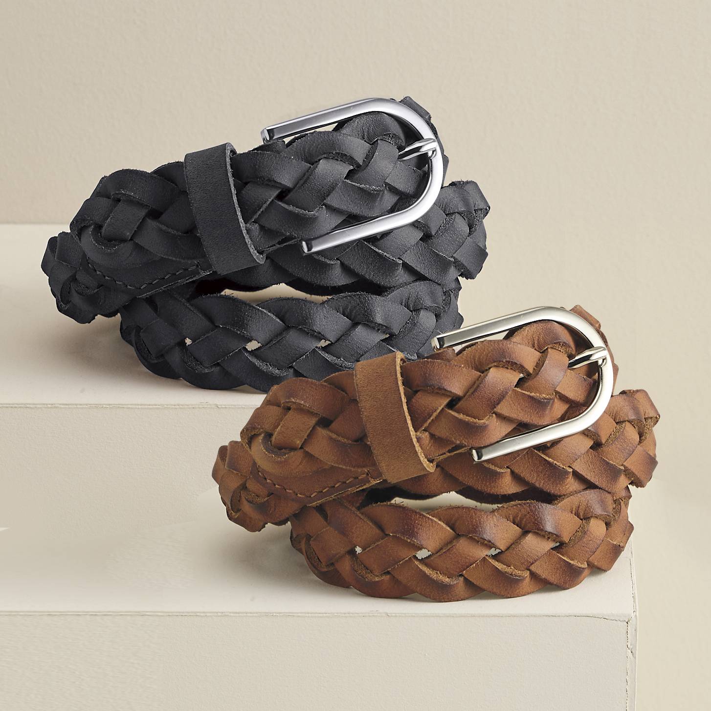 Leather Braided Belt, Custom-Fit No-Holes Design - Northstyle Catalog