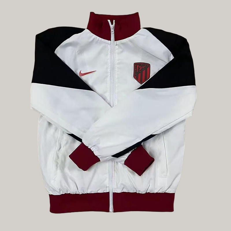 2025 Atletico Madrid Windbreaker Black-White Jersey 1:1 Thai Quality