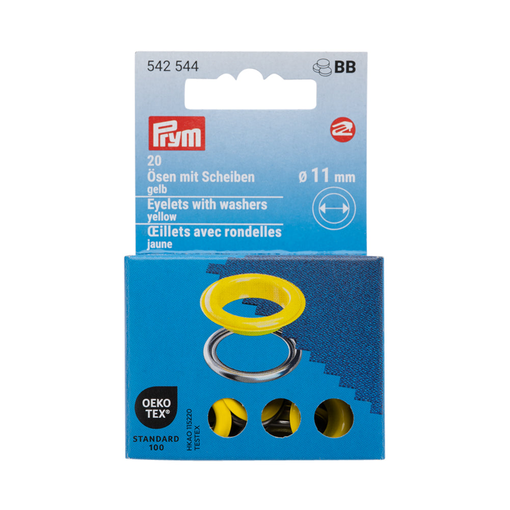 Prym Eyelets with Washers - Yellow 11mm - 20pc - Joann Fabrics