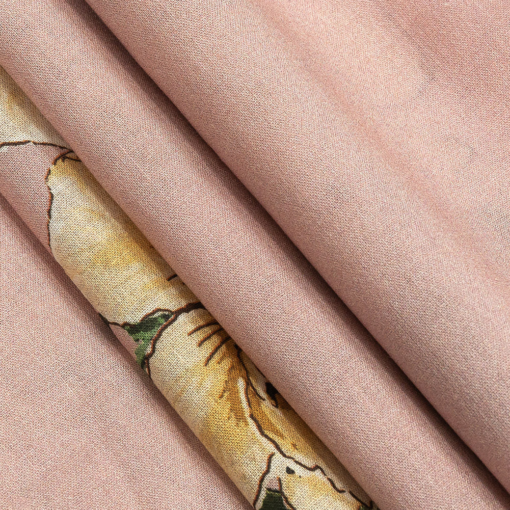 Cotton Voile - Pink and Yellow Roses - Grazie Print - Mood Exclusive Viso Collection - Joann Fabrics