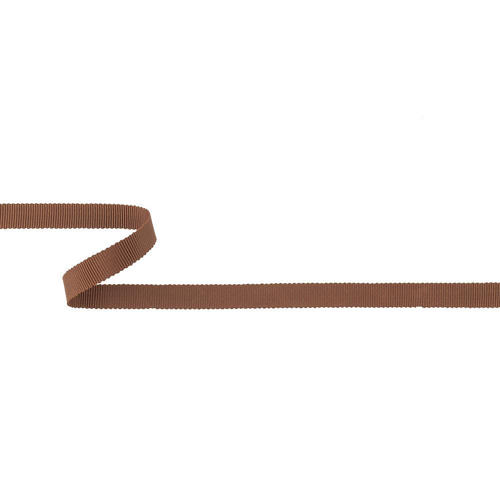 Aztec Brown Petersham Grosgrain Ribbon - 0.4375