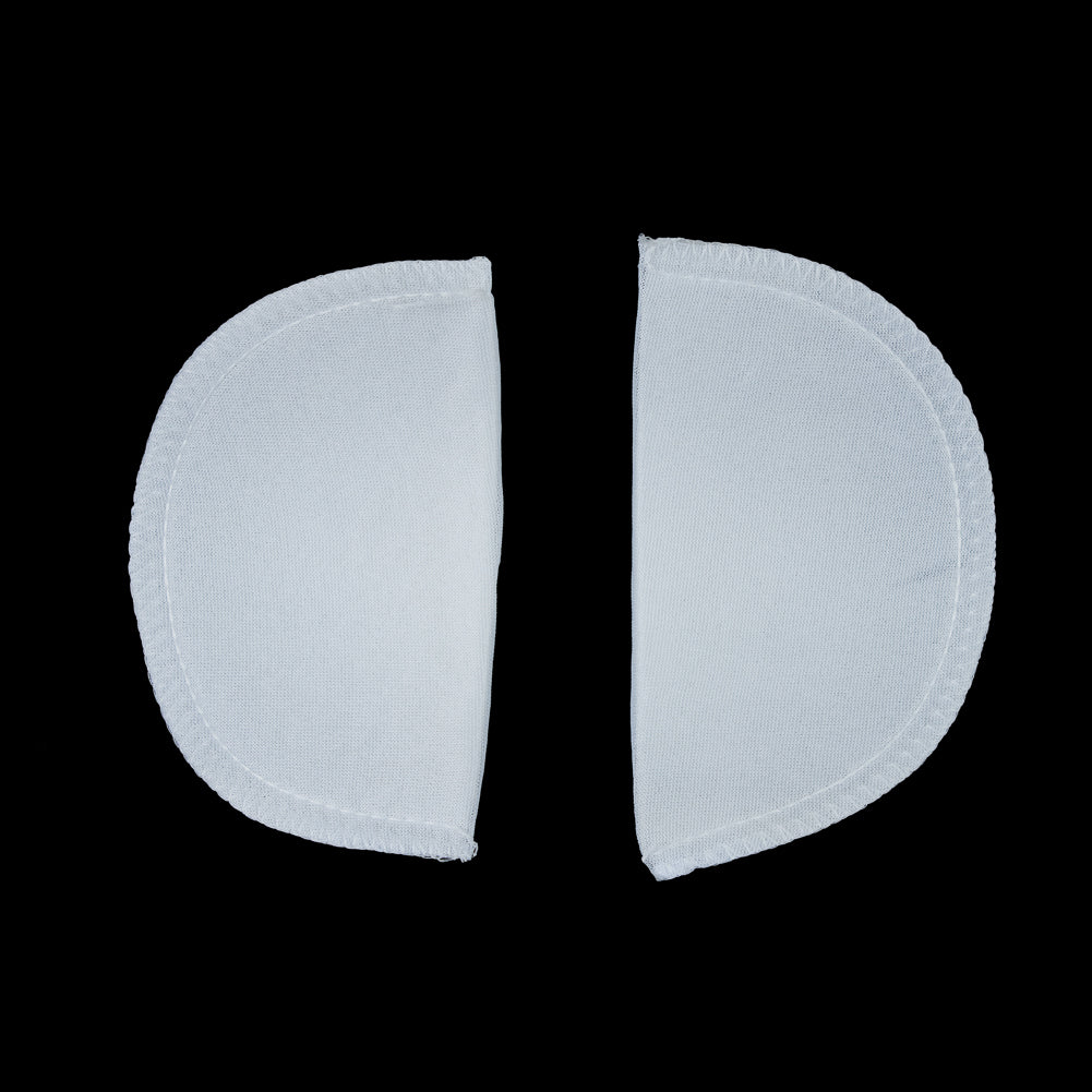 Foam Shoulder Pads Covered with White Polyester - 5.5