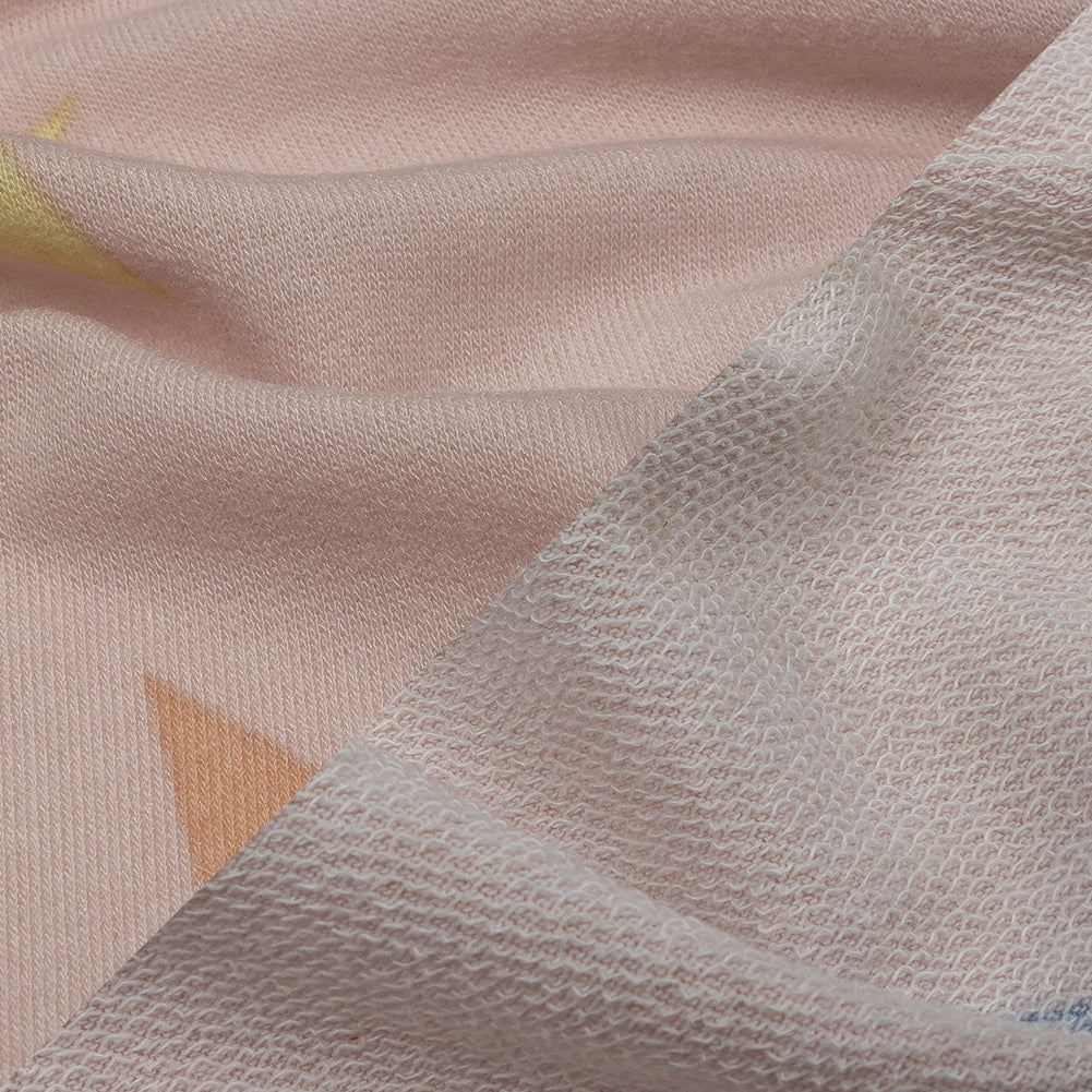 Pink and Rainbow Stars Stretch Polyester and Rayon French Terry - Joann Fabrics