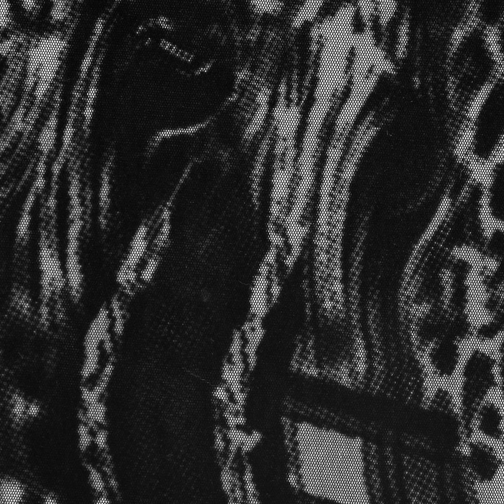 Black Mesh Flocked with a Plaid and Animal Patterened Short-Piled Velvet - Joann Fabrics