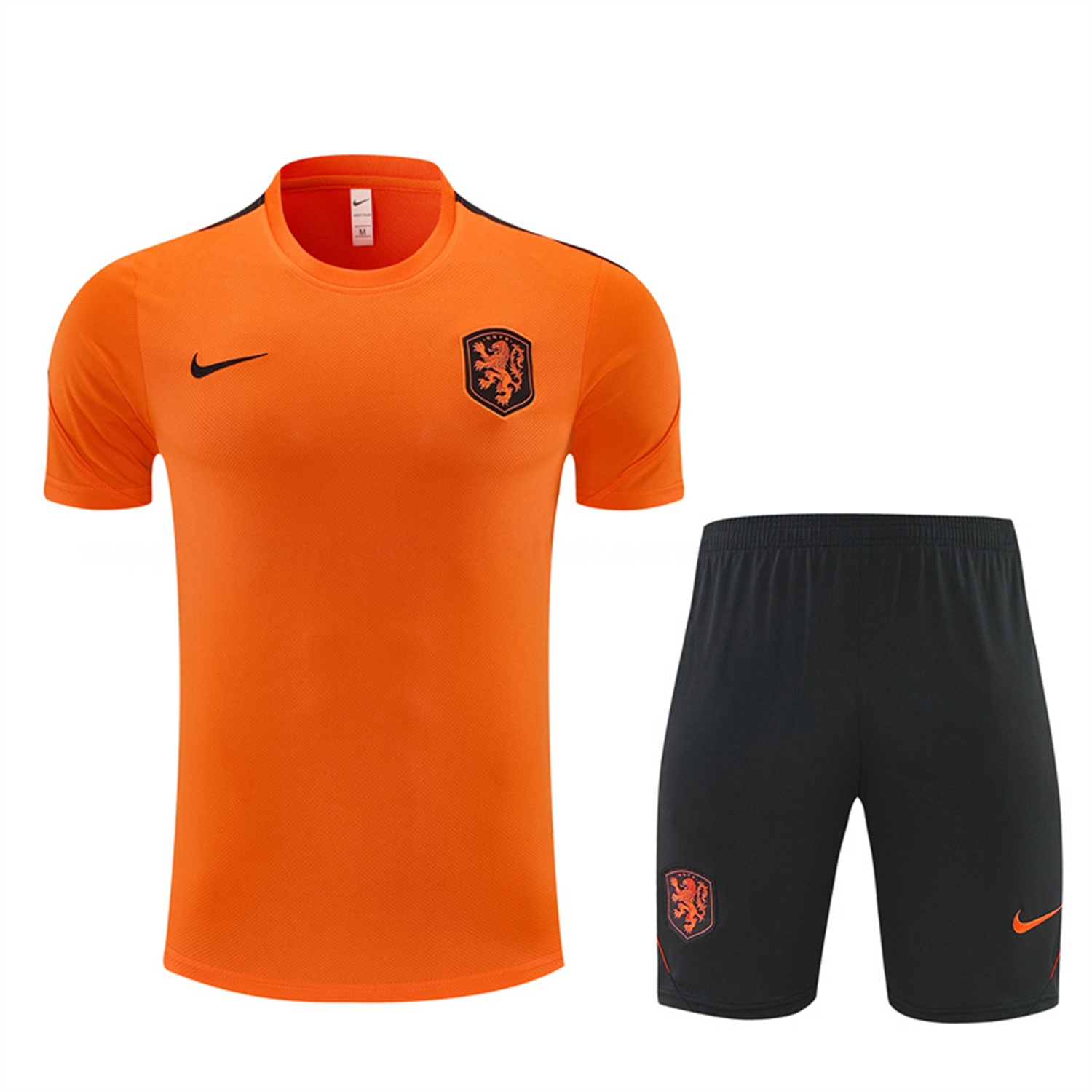 Netherlands 2026 Kids Short-Sleeve Training Set - Orange Top & Black With Orange Accents Pants - UnitedFutballJersey