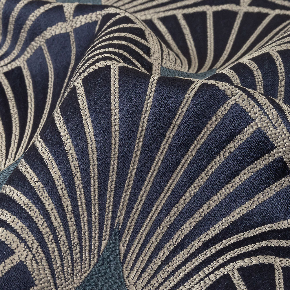 Drapery Jacquard - Sapphire Maze of Fans - British Imported - Joann Fabrics