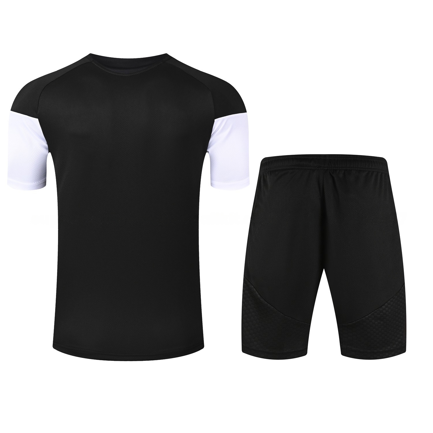 Arsenal 26-27 Short-Sleeve Training Set - Black With White Top & Black Shorts - UnitedFutballJersey