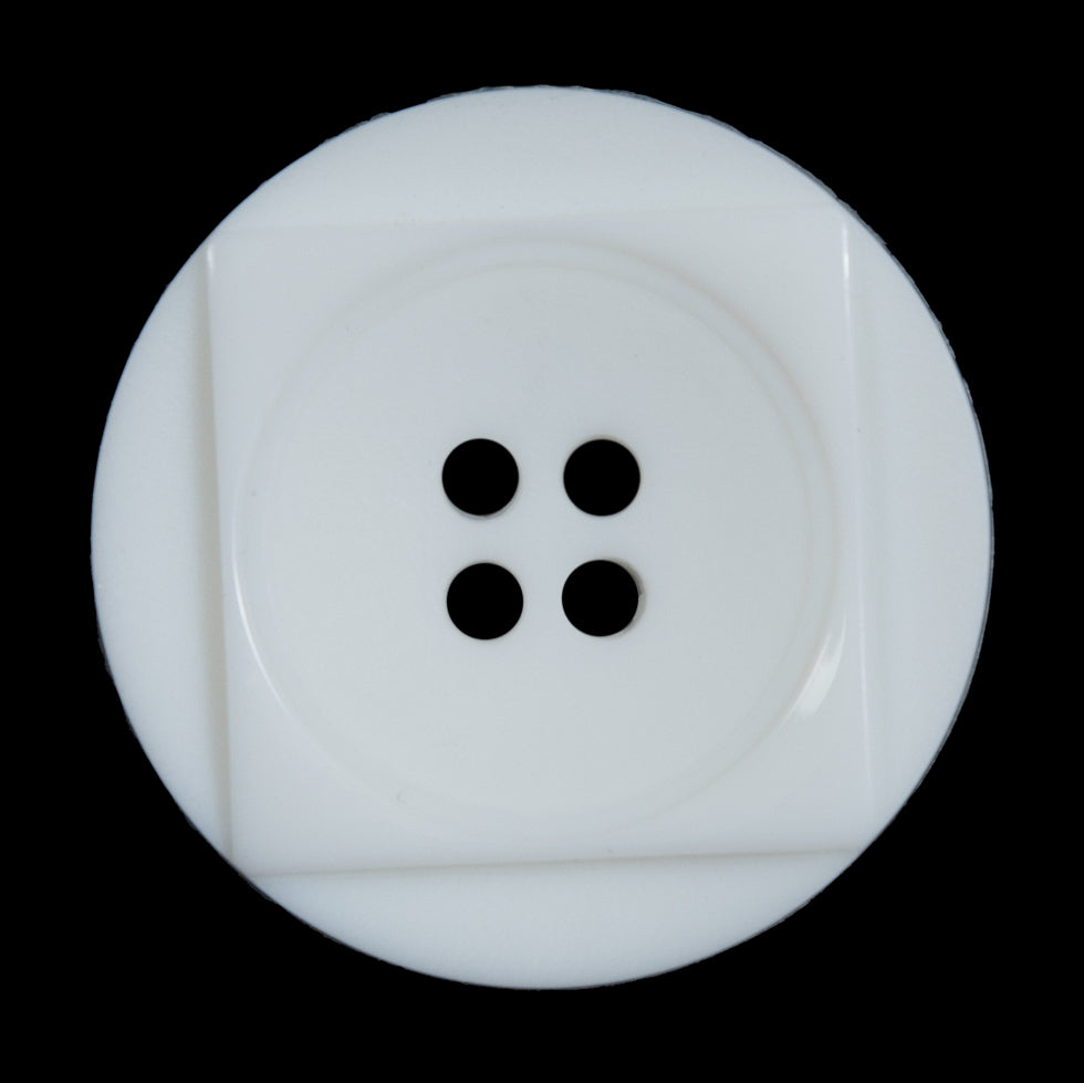 White Geometric 4-Hole Plastic Button - 54L/34mm - Joann Fabrics