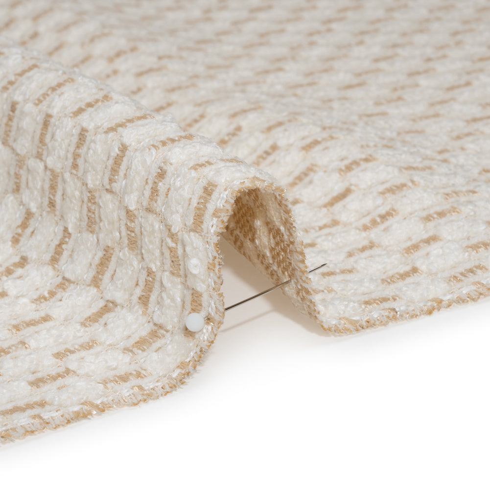 Pearl and White Luminous Checks Upholstery Boucle - Joann Fabrics