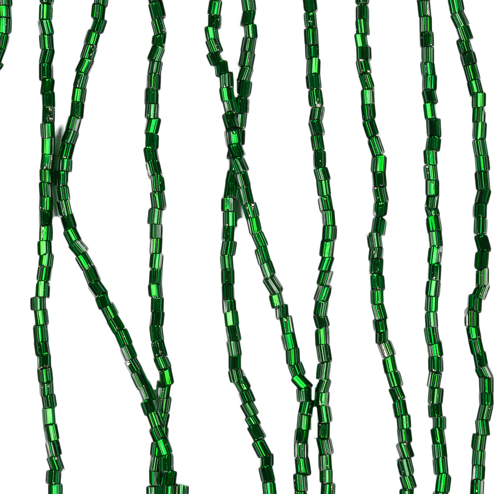 Green Beaded Fringe on Braided Lip - 5