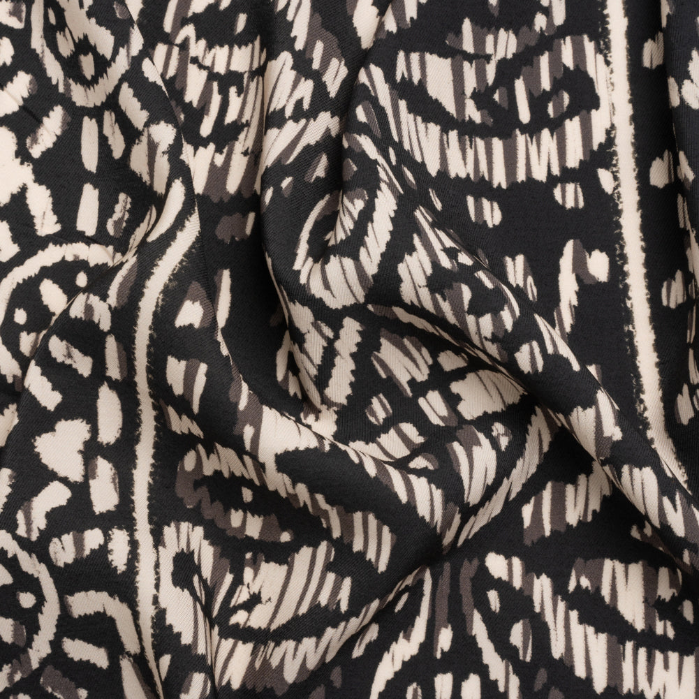 Mood Exclusive Black Sun Carvings Sustainable Viscose and Polyester Twill - Joann Fabrics