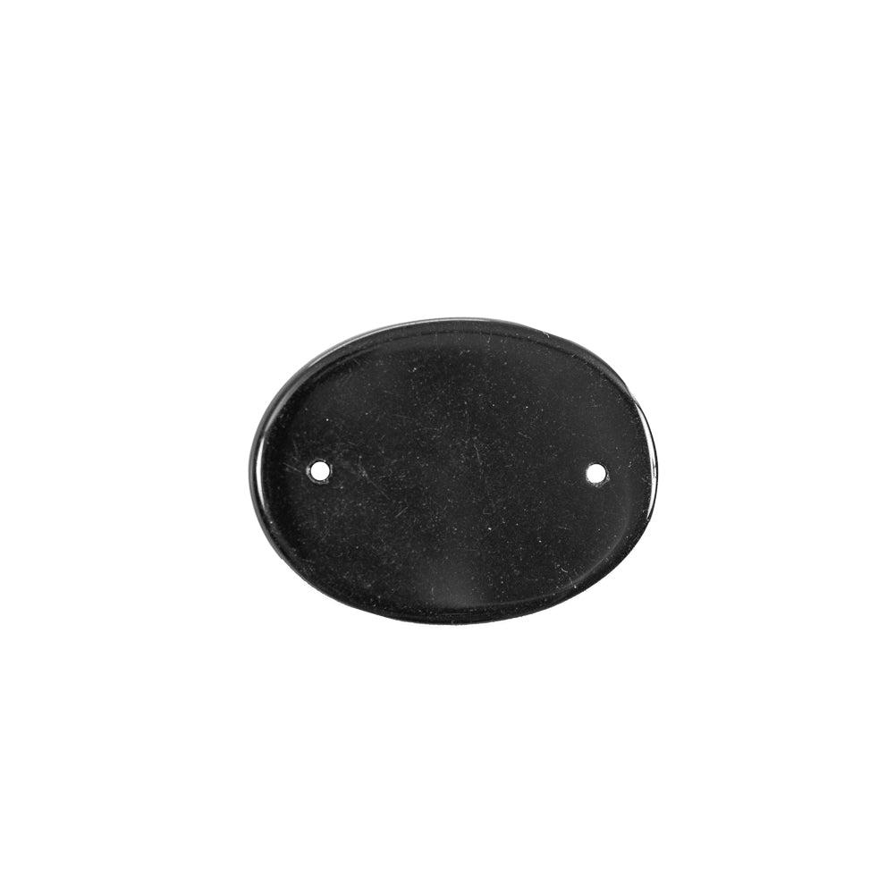 Black Bevel Cut Oval Glass Pendant - 1.5