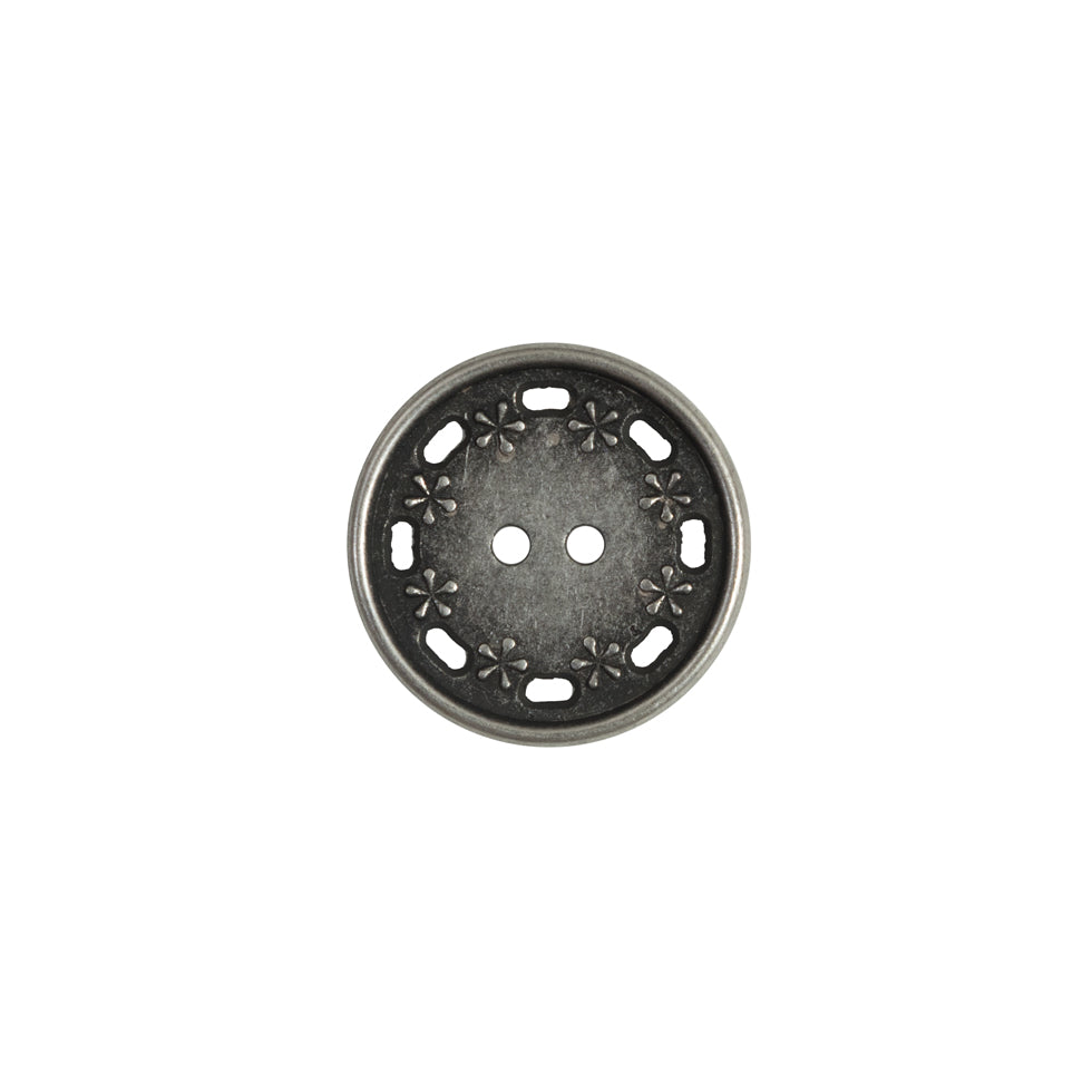 Antique Silver Floral 2-Hole Metal Button - 24L/15mm - Joann Fabrics