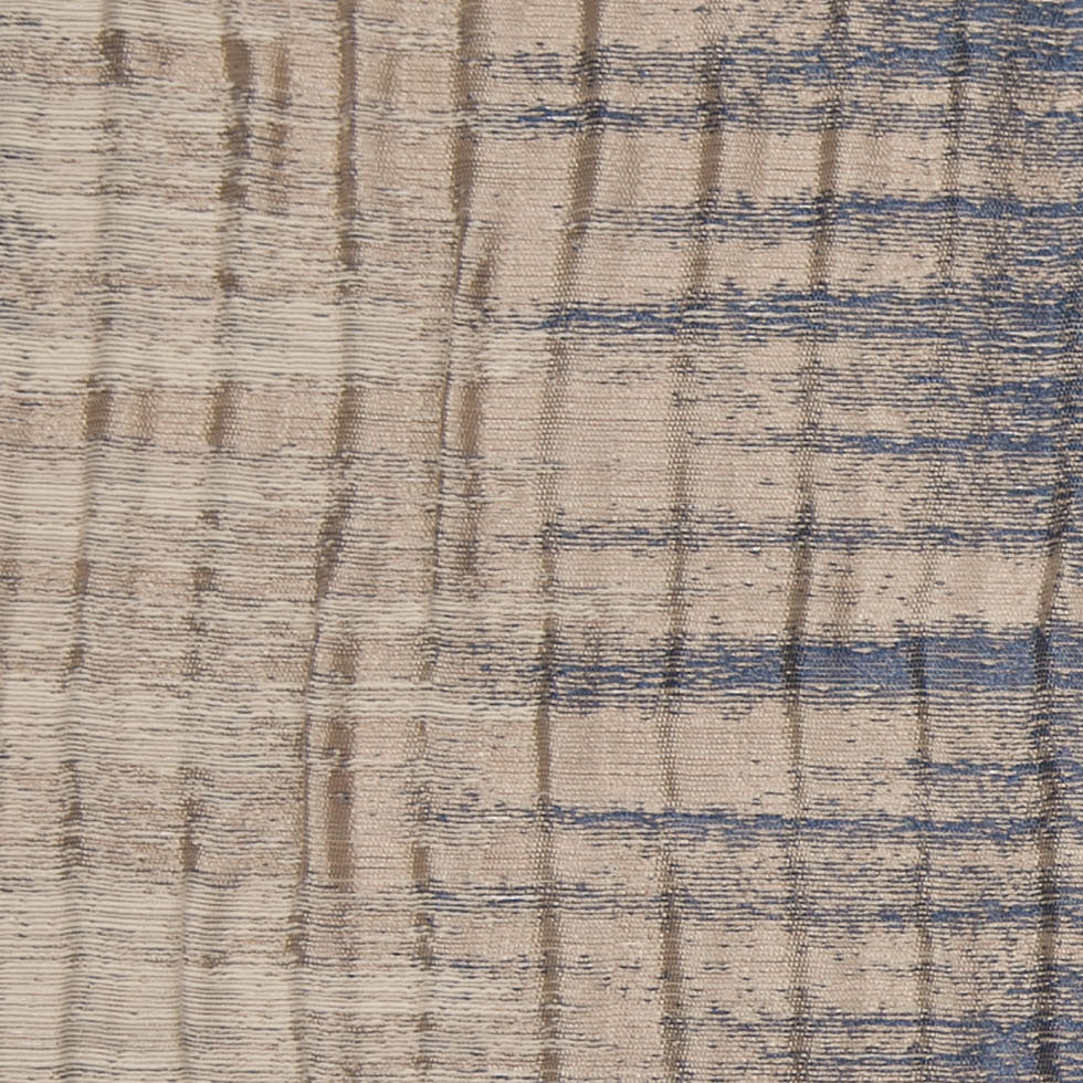 Indian Blue/Beige Geometric Striped Polyester-Cotton Brocade - Joann Fabrics