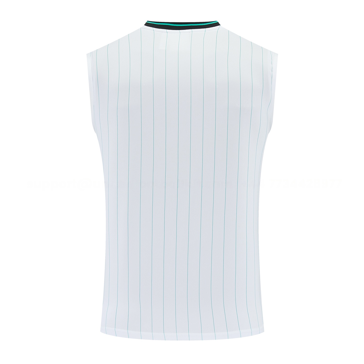 Liver.pool 25-26 Retro Style Vest Training Set - White With Green Stripes Top & Pants - UnitedFutballJersey