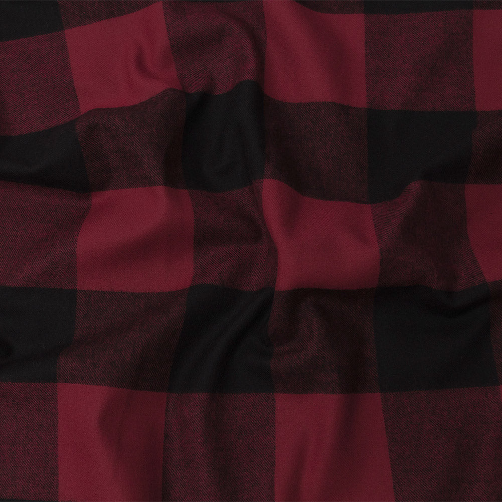 Buffalo Check Cotton Flannel - Black and Red - Seco Collection - Joann Fabrics