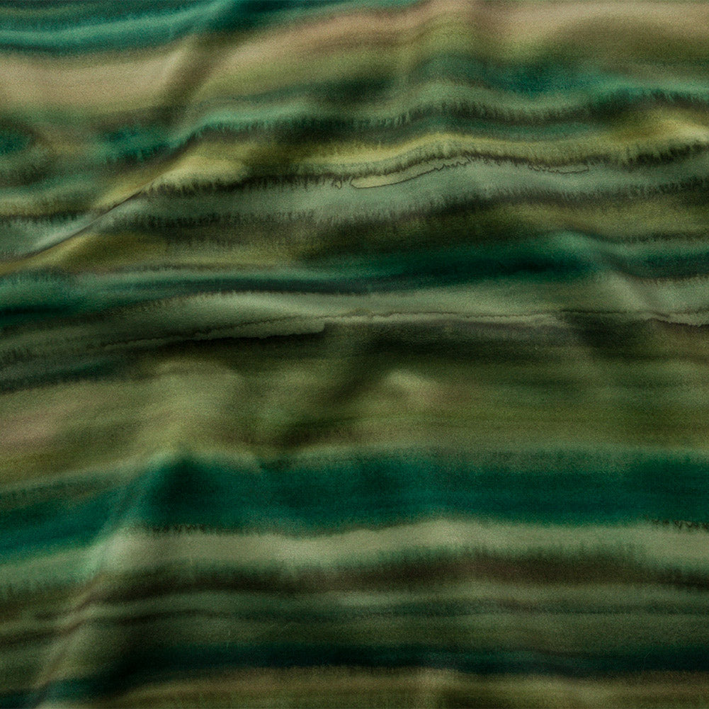 Printed Polyester Velvet - Olive Painterly Stripes - British Imported - Joann Fabrics