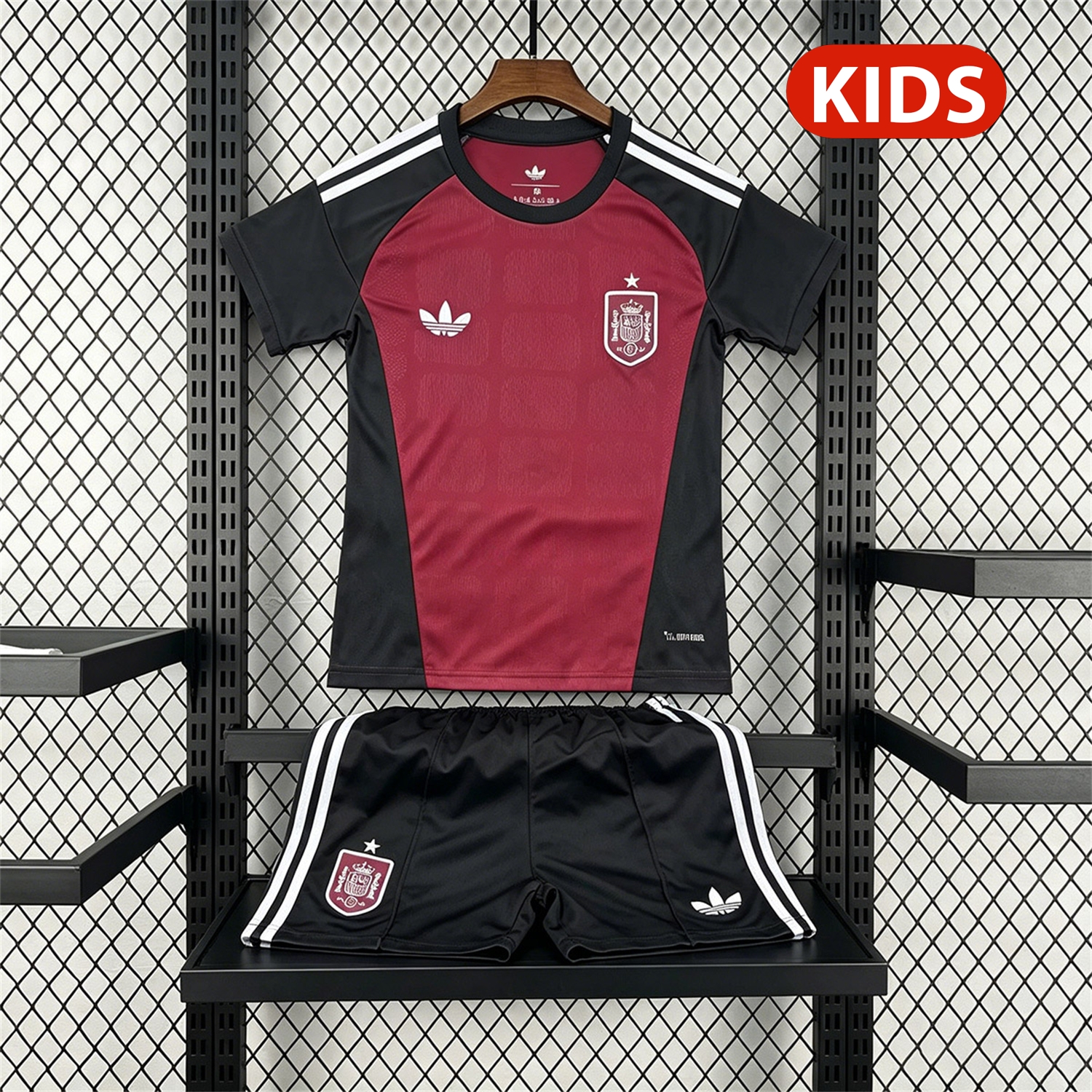 Spain 2026 Wine Red Goalkeeper Kids Kit - UnitedFutballJersey