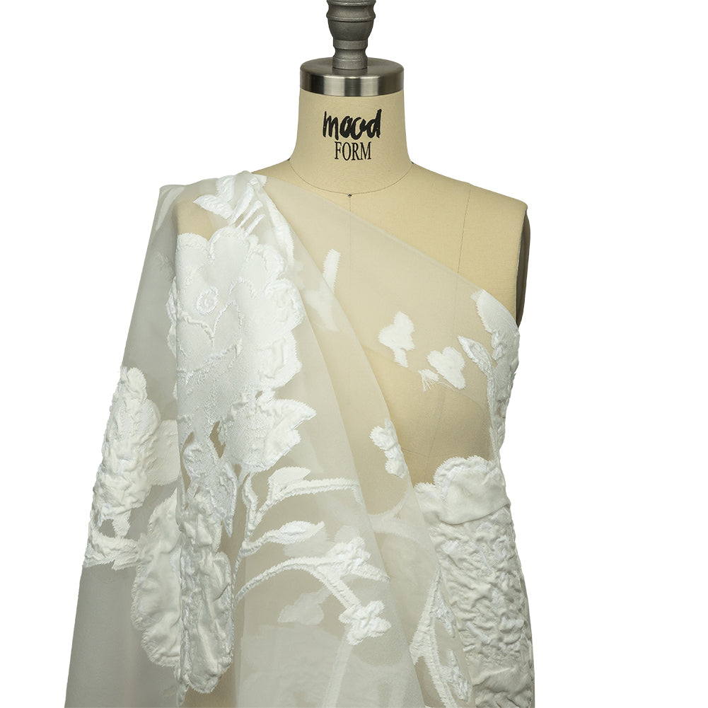 Metallic White Floral Luxury Burnout Brocade - Joann Fabrics