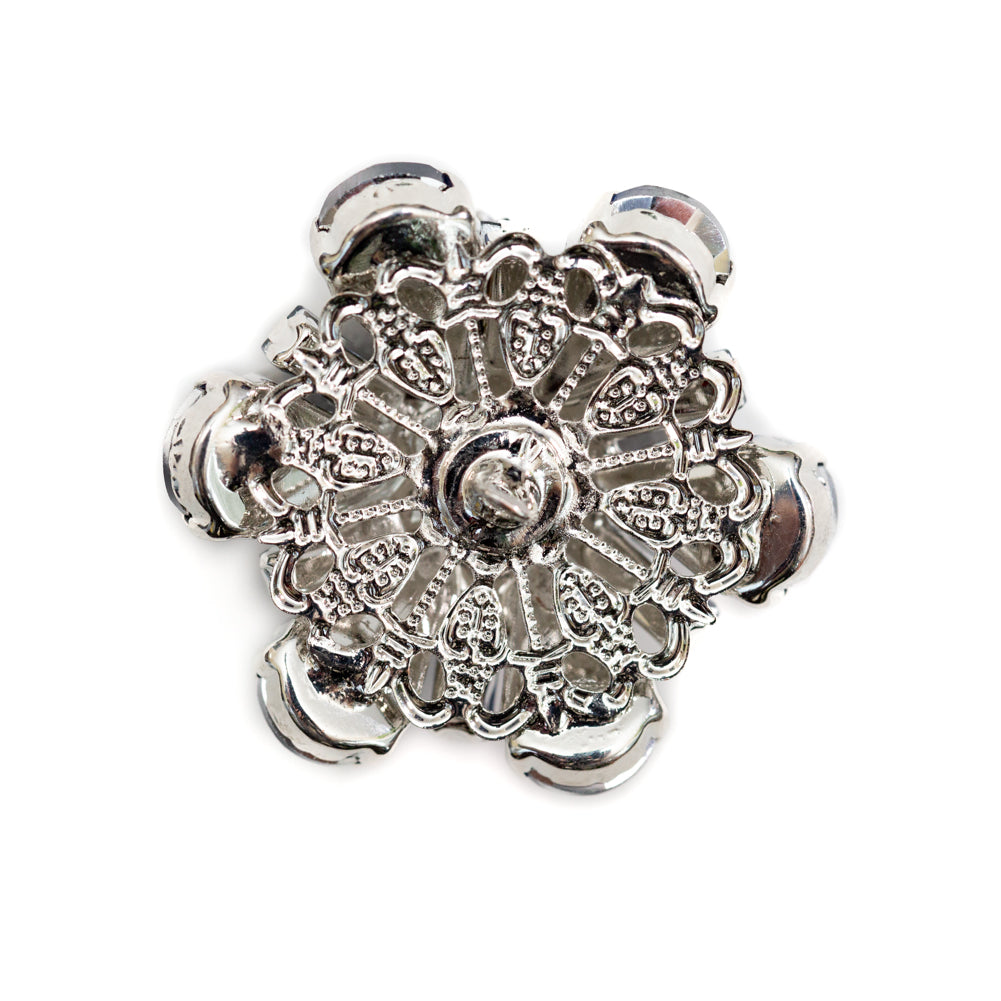 Italian Silver, Navy and Crystal Rhinestone Button - 52L/33mm - Joann Fabrics