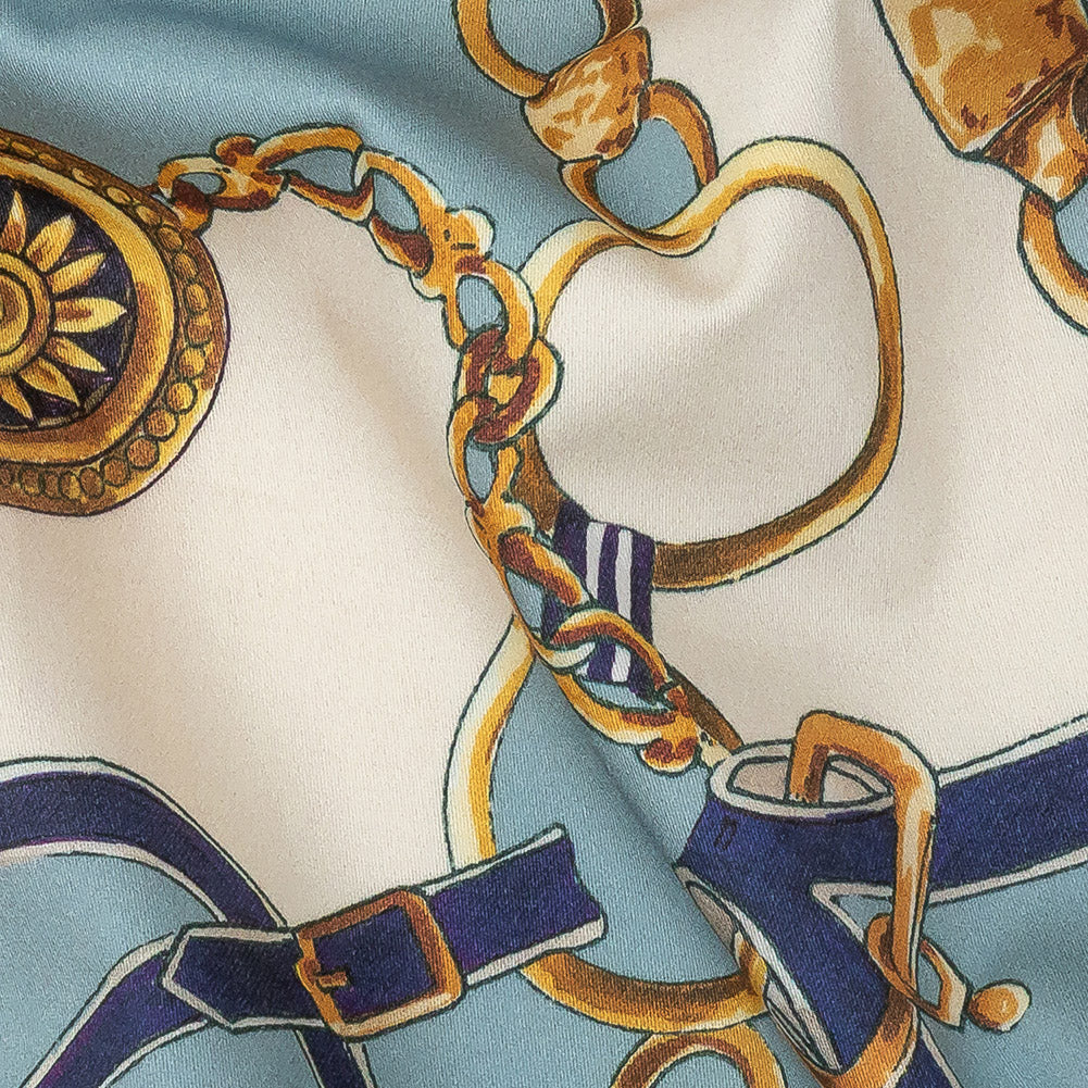 Mood Exclusive Aqua Chaining Directions Stretch Cotton Sateen - Joann Fabrics